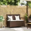 vidaXL Gartenbank mit Stauraum und Kissen Braun Poly Rattan Produktbild-Vorschau 1