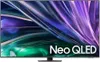 A Samsung Neo QLED television is displayed with a colorful abstract image on its screen. Voir les images du produit