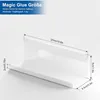 A white shelf with dimensions indicated by lines and text. Anteprima dell’immagine prodotto
