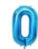 Palloncino in foil numero 0, circa 80 cm, blu, per Anteprima dell’immagine prodotto 1