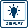 A graphic icon representing a light bulb with rays emanating from it, placed within a bordered rectangle. Below the icon, the word 'DISPLAY' is written in capital letters. Voir les images du produit