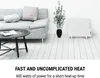 A living room scene with a sofa, coffee table, and a white electric heater. Náhled obrázku produktu