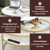 Collage of images showing features of a round coffee table. Produktbild-Vorschau