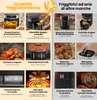A collage comparing an air fryer from "our brand" against air fryers from "other brands", highlighting features and benefits. Anteprima dell’immagine prodotto