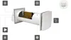 Diagram of a wall-mounted heat recovery unit with various feature icons. Produktbild-Vorschau