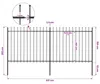 vidaXL Gartenzaun mit Speerspitze Stahl 337 x 150 cm Produktbild-Vorschau 3