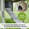 A wooden ramp leading into a pet house, with a circular inset showing the entrance to the house. Produktbild-Vorschau