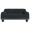 Letto per cani in velluto nero 70x45x30 cm Anteprima dell’immagine prodotto 3