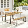 Outsunny Sitzgruppe 3-teilig Holz Essgruppe für 6 Personen Produktbild-Vorschau 2