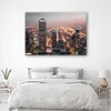 Leinwandbild wolkenkratzer bei nacht 100x70 cm Feeby lila Produktbild-Vorschau 2