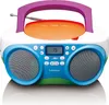 A colorful portable CD player and radio. Voir les images du produit