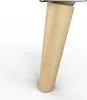 A single wooden furniture leg with a metal mounting plate, shown from the side against a white background. Produktbild-Vorschau