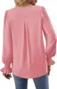 ASKSA Damen Bluse V-Ausschnitt Chiffon Plissee Produktbild-Vorschau 5