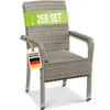 Juskys Polyrattan Gartenstühle Yoro 2er Set - mit Armlehnen Produktbild-Vorschau 1