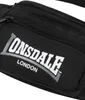 A close-up view of a black Lonsdale hip bag with the brand logo and 'LONDON' text visible. Anteprima dell’immagine prodotto