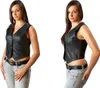 Lederweste Damen Biker Lady Leather vest Western Motorrad Produktbild-Vorschau 4