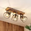 Lindby Deckenstrahler Rutger, 52cm, 3-flg., Holz, Käfig, Produktbild-Vorschau 2