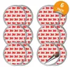 A collection of round adhesive pads with the 3M logo repeated on them, arranged in two columns. One of the pads has a metallic tool piercing it. Produktbild-Vorschau