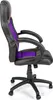 A side view of a black and purple racing-style office chair on a white background. Produktbild-Vorschau