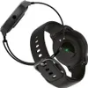 A black smartwatch with a black strap is shown from a side angle. Anteprima dell’immagine prodotto