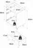 A diagram showing the dimensions and weight capacity of a kitchen cabinet and its drawer. Voir les images du produit