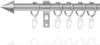 Gardinenstange Kegel, 16 mm, ausziehbar 130 - 240 cm Silber Produktbild-Vorschau 1