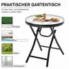 Gartentisch klappbar mit Glasplatte – Runder Balkontisch Produktbild-Vorschau 4