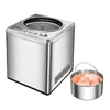 A silver ice cream maker with a separate stainless steel bowl containing pink ice cream. Produktbild-Vorschau