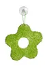 A green, star-shaped object made of natural fibers, hanging from a suction cup. Produktbild-Vorschau