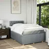vidaXL Boxspringbett mit Matratze Hellgrau 120x190 cm Stoff Produktbild-Vorschau 4