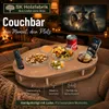 Couchbar Snackbox Eiche mit 4 Glasschalen - Getränkehalter Produktbild-Vorschau 3