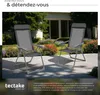 4 chaises de jardin pliantes en aluminium avec appui-tête - Voir les images du produit 4