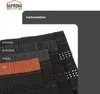 A close-up view of different color variations of a roofing product, labeled with their respective colors. Produktbild-Vorschau
