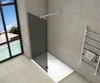 Aica Schwarze walk in Dusche 140x200cm Duschwand 8mm Produktbild-Vorschau 2