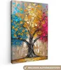 MuchoWow® - Leinwandbilder - Baum - Bunt - Grau - Modern, Produktbild-Vorschau 1