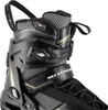 Close-up of a black and gold inline skate. Náhled obrázku produktu