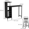Bartisch-Set Vicco Naila Schwarz 121.5 x 40 cm mit 2 Produktbild-Vorschau 3