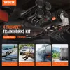 VEVOR Zughupen-Set, 4 Trompeten-Lufthupen-Set, 150 dB Produktbild-Vorschau 2