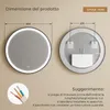 S'AFIELINA Specchio da bagno da 60 cm con illuminazione Anteprima dell’immagine prodotto 2