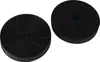 Two round, black charcoal filters for a range hood, displayed against a white background. Produktbild-Vorschau