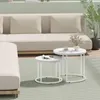 Tavolino rotondo 2 pezzi marmo bianco gambe 53/43 cm set da Anteprima dell’immagine prodotto 7