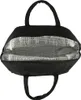 An open black insulated lunch bag with silver lining. Podgląd zdjęcia produktu