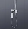 A shower filter attached to a shower head and hose against a tiled wall. Voir les images du produit