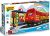 The image shows the packaging of a toy train set, depicting the assembled toy with a train, station, and figures. Podgląd zdjęcia produktu