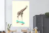 MuchoWow® Poster Giraffe - Muster - Skateboard - Rosa - Produktbild-Vorschau 2