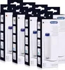 A product shot of multiple DeLonghi water filter boxes, arranged in a staggered formation. Produktbild-Vorschau