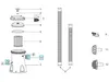 An exploded diagram showing the parts of a Bestway filter pump system, with numbered labels pointing to individual components. Produktbild-Vorschau
