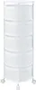 A white five-tier rolling cart with a perforated design. Voir les images du produit