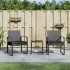 vidaXL 3-tlg. Garten-Essgruppe mit Kissen Dunkelgrau Produktbild-Vorschau 2