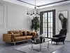 Sofagarnitur Komplette Sofa 31 Sitz Sessel Kunstleder Braun Produktbild-Vorschau 3